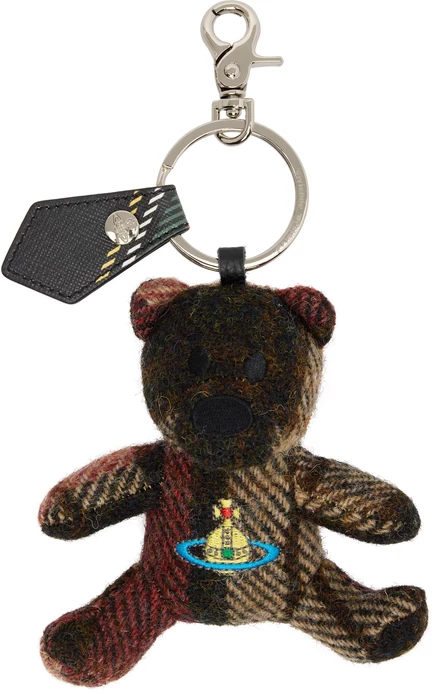 Женский брелок Vivienne Westwood teddy bear, светлая клетка