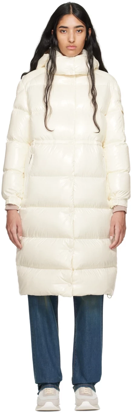 Женское пуховое пальто Moncler Cavettaz Off-White, белое