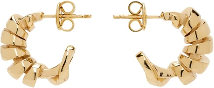 Серьги Bottega Veneta Gold Twist из желтого золота