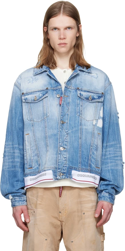 Мужская джинсовая куртка Dsquared2 Cool Kids, синяя