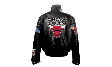 Пуховик Jeff Hamilton Chicago Bulls кожаный, черный