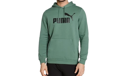 Худи puma ess+ двухцветная с крупным логотипом, зеленое