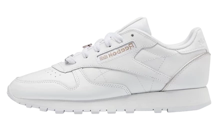 Женские кроссовки Reebok Classic Leather, белые с металлическим оттенком