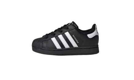 Детские кеды Adidas Superstar II Elastic Lace TD, черно‑белые