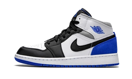 Детские кроссовки Jordan 1 Mid «Royal White», бело-синие