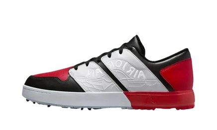 Кроссовки jordan nu retro 1 low golf, бело-черно-красные