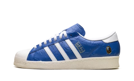 Кроссовки Adidas Superstar Vintage Bape, сине-белые