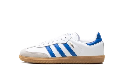 Детские кроссовки Adidas Samba OG GS, бело-голубые