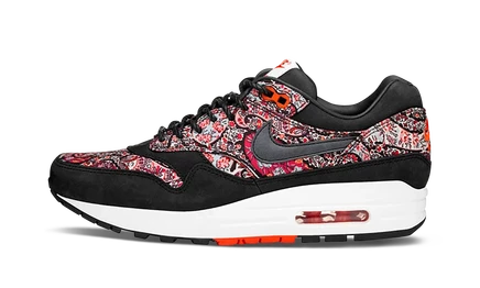 Женские кроссовки Nike Air Max 1 LIB QS, черные в пейсли