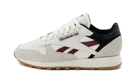 Кроссовки Reebok Classic Leather, белые/бордовые