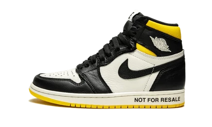 Кеды Air Jordan 1 «Not For Resale», бело-черно-желтые