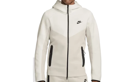 Худи Nike Tech Fleece на молнии, коричневый/бежевый/черный