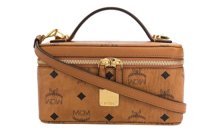 Унисекс мини-сумка MCM Aren VI через плечо, коньячная