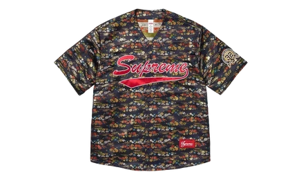 Унисекс-джерси Supreme Floral Jacquard SS26, темно-синяя