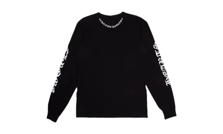 Футболка с длинным рукавом chrome hearts neck logo, черная