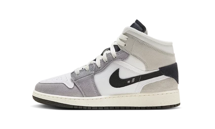 Детские кроссовки Jordan 1 Mid SE Craft GS, цементно-серые
