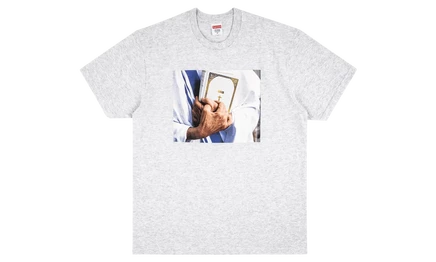 Футболка Supreme Bible FW19 SU8000, серый меланж