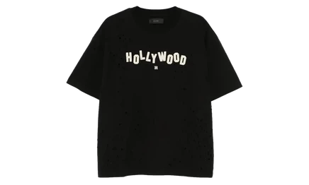 Мужская футболка Amiri с логотипом Hollywood, черно-белая