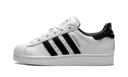 Женские кеды Adidas Superstar II Pony Hair, бело-черные