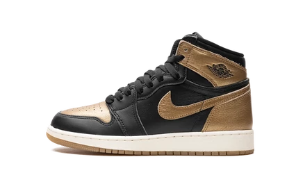 Детские кроссовки Jordan 1 GS, черно-золотые