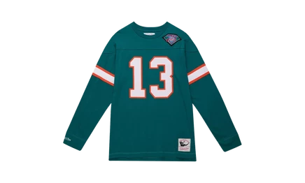 Мужской лонгслив Mitchell & Ness Dan Marino 1994, бирюзовый