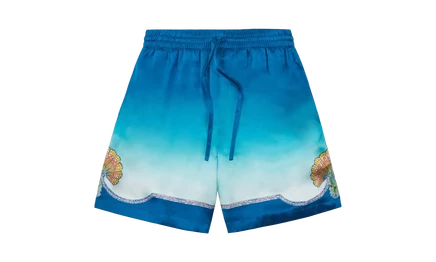 Шорты Casablanca Coquillage Colore шелковые, синие