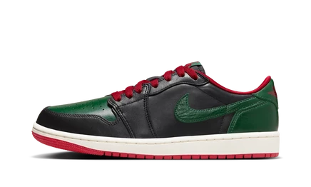Женские кеды Jordan 1 Retro Low OG «Black/Gorge Green»