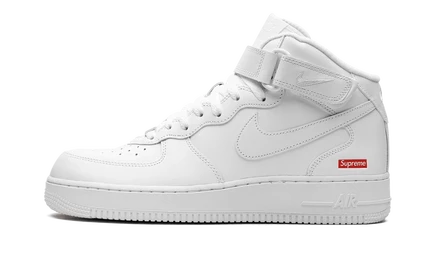 Кеды Nike Air Force 1 Mid Supreme Mini Box Logo FZ8784-100, белые