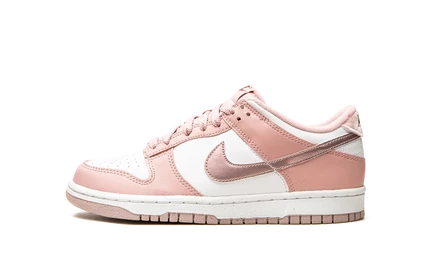 Детские кроссовки Nike Dunk Low (GS) Pink Velvet, бело-розовые