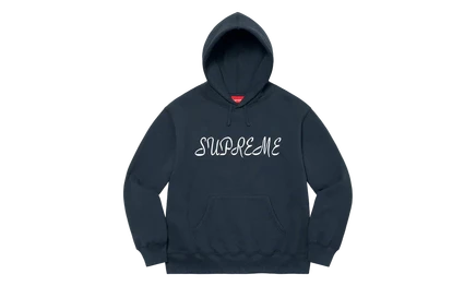 Унисекс худи Supreme Script SS23, темно-синее