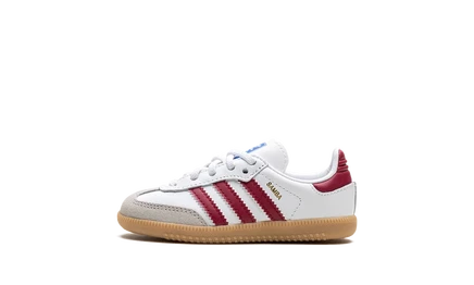 Кроссовки Adidas Samba OG EL TD, бордовые с коричневой подошвой
