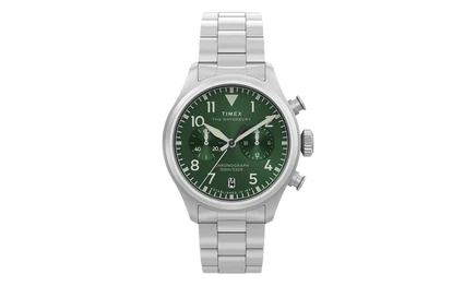 Часы Timex Waterbury Ace 41 мм, зеленые/серебристые