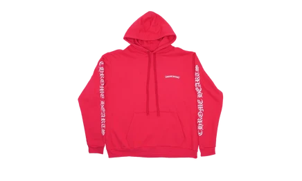 Худи Chrome Hearts Scroll Logo, красное