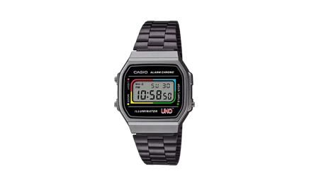 Унисекс наручные часы Casio Heritage A168 UNO Black A168WEUC 1A, черные