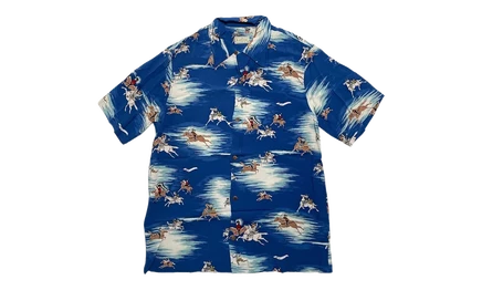 Унисекс рубашка KAPITAL Kamikaze Aloha, синяя