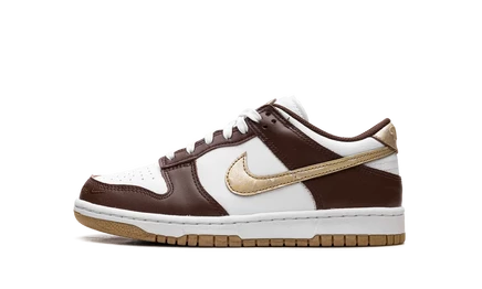 Кроссовки Nike Dunk Low Cacao Wow Metallic Gold, бело-коричневые