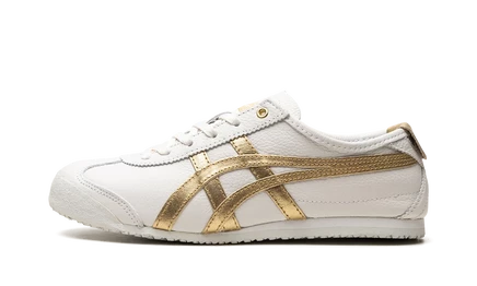 Кроссовки Onitsuka Tiger Mexico 66 D508K-0194, бело-золотые