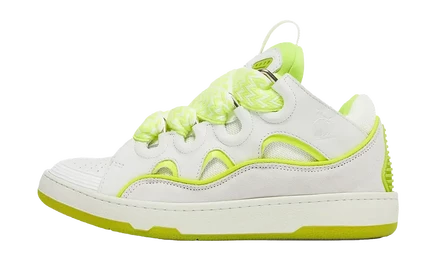 Кроссовки Lanvin Baskets Curb, белый/желтый флуоресцентный