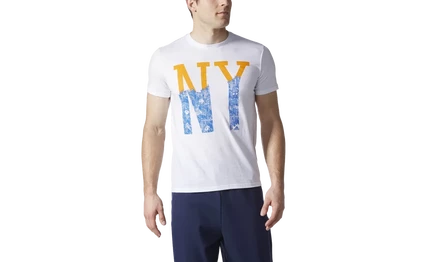 Футболка Adidas New York City Training, бело-оранжевая