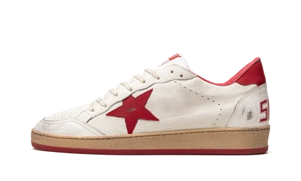 Кеды Golden Goose Ball Star, бело-красные