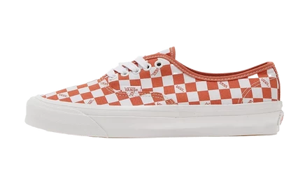 Кеды Vans Vault OG Authentic LX в шахматную клетку, оранжевые