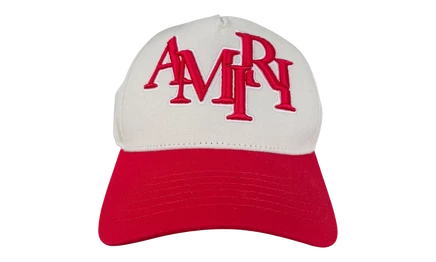Унисекс-кепка Amiri Staggered Logo AMHACP1013, бело-красная