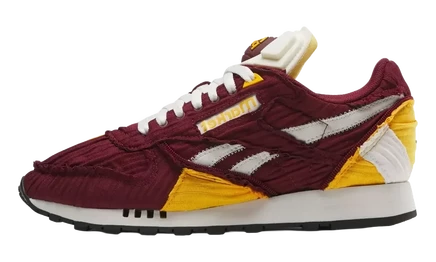 Кроссовки Reebok Classic Leather Pump, бордово-желтые