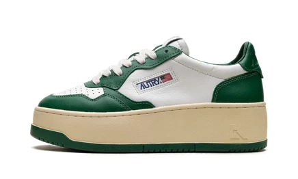 Женские кроссовки Autry Platform Low, бело-зеленые