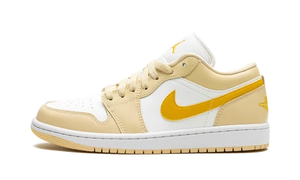 Женские кеды Jordan 1 Low, желто-охристые