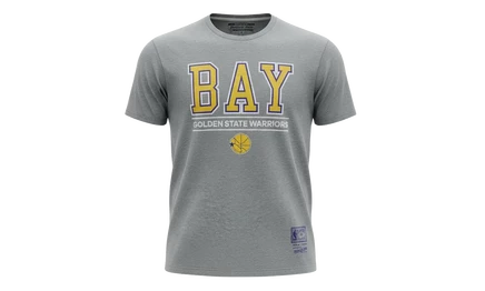Футболка mitchell & ness warriors retaggio ss, серая