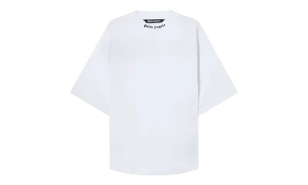 Мужская футболка Palm Angels Mock Neck Logo, белая/черная
