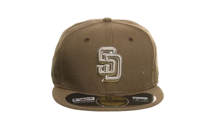 Унисекс-кепка New Era 59FIFTY Padres, коричневая/чёрная