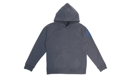 Унисекс худи Chrome Hearts Triple Cross Patch, темно-синее с электрик-акцентами