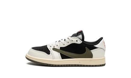 Детские кроссовки Air Jordan 1 Low Travis Scott, оливковые